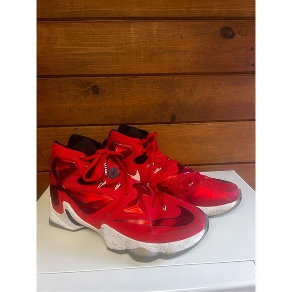 Nike LeBron  13 XIII Red On Court 807219-610 Basketball Shoes Sz 8.5 - Picture 1 of 7